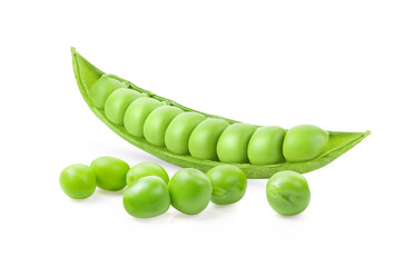 Green peas isolated on white