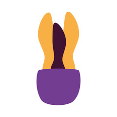 Isolated plant inside pot vector design