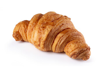 Crispy croissants isolated on a white background