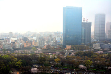 Overview of Osaka city at daytime in Osaka, Japan