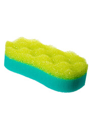 yellow sponge for washing the body with soap and water