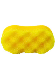 yellow sponge for washing the body with soap and water