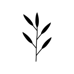 bamboo leaf icon, silhouette style