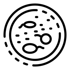 Cells in petri icon. Outline cells in petri vector icon for web design isolated on white background