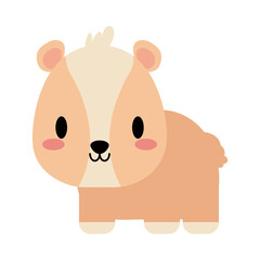 cute hamster baby kawaii, flat style icon