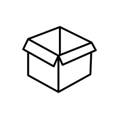 Moving box line icon on white background