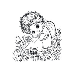 Holy child worship god. Ascension Jesus. Cute Christmas angel baby. Symbol of religion. 