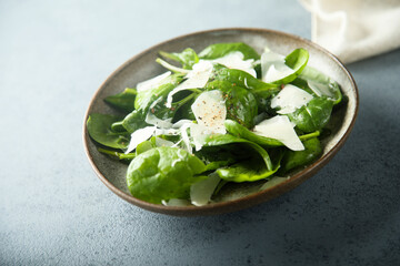 Healthy spinach salad with cheese