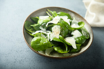 Healthy spinach salad with cheese