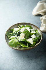 Healthy spinach salad with cheese