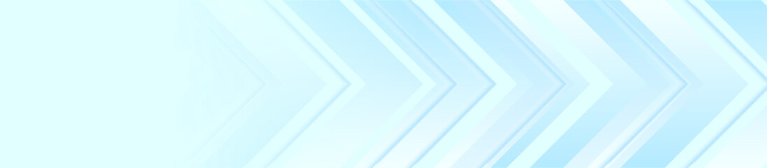 Fototapeta premium Technology banner design with bright blue arrows. Abstract geometric vector background