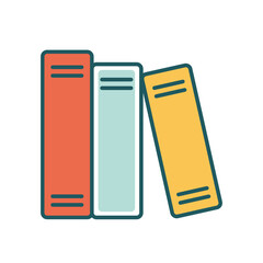 books line and fill style icon design, Education literature and read theme Vector illustration