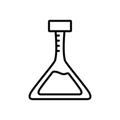 chemical flask icon, line style