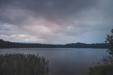 Сlouds over lake