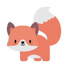 cute fox baby kawaii, flat style icon