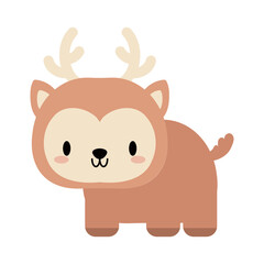 Obraz na płótnie Canvas cute deer baby kawaii, flat style icon