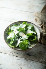 Healthy spinach salad with cheese