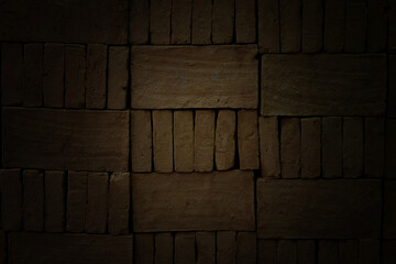 Old brick wall. Black background. Black texture. Blackboard. Grunge wallpaper