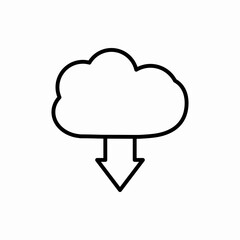 Outline cloud download icon.Cloud download vector illustration. Symbol for web and mobile