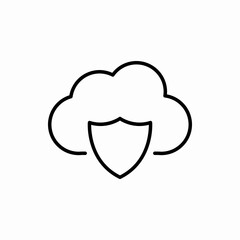 Outline cloud security icon.Cloud security vector illustration. Symbol for web and mobile