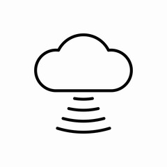 Outline cloud signal icon.Cloud signal vector illustration. Symbol for web and mobile