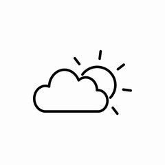 Outline cloud sun icon.Cloud sun vector illustration. Symbol for web and mobile