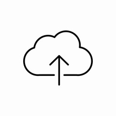 Outline cloud upload icon.Cloud upload vector illustration. Symbol for web and mobile