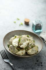 Homemade potato salad with yogurt sauce