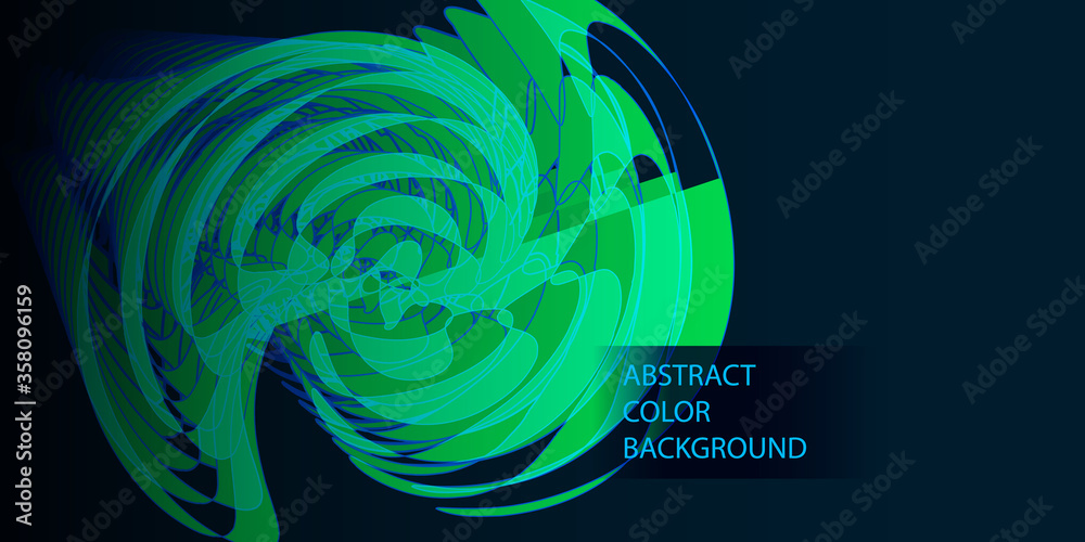 Wall mural abstract color background with helix lines on dark. vector illustration.