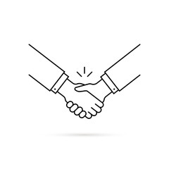 Fototapeta premium thin line handshake like partnership icon