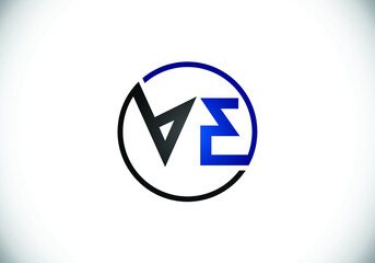 Initial Monogram Letter V E Logo Design Vector Template. V E Letter Logo Design