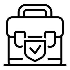 Check suitcase icon. Outline check suitcase vector icon for web design isolated on white background