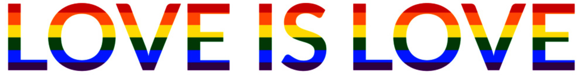 Love is love lettering, rainbow graphic banner, lgbt  transgender support
