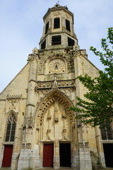 Fototapeta na wymiar St. Leonard's old Church with a Gothic style facade, Honfleur, France.