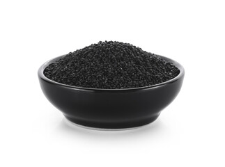 Black Sesame Seeds on white background