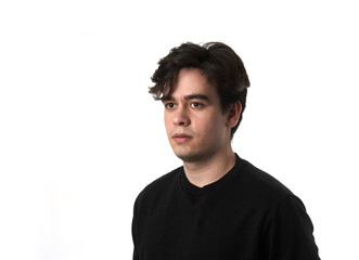 Portrait of Young Man on White Background.