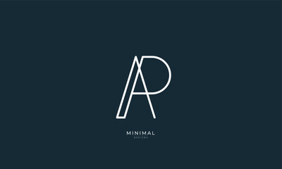 Alphabet letter icon logo AP
