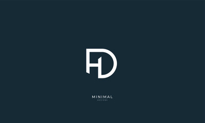 Alphabet letter icon logo HD or DH