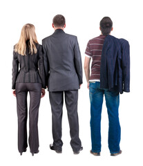 Back view group business people in suit.