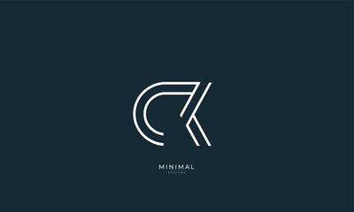 Alphabet letter icon logo CK