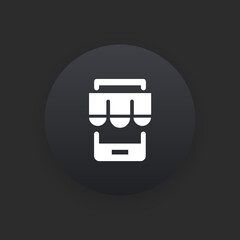 Mobile App Store -  Matte Black Web Button
