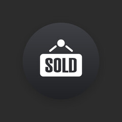 Sold Sign -  Matte Black Web Button