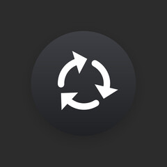 Recycling -  Matte Black Web Button