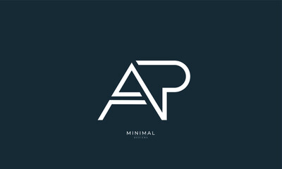 Alphabet letter icon logo AP