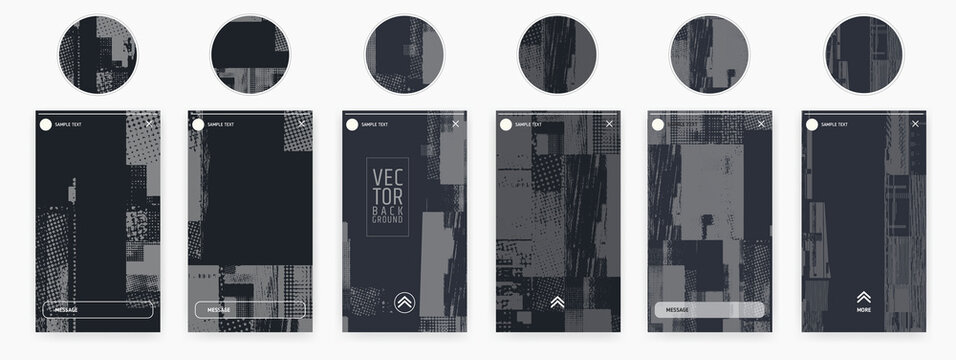 Abstract design templates for social media banner. Story highlights covers icons.