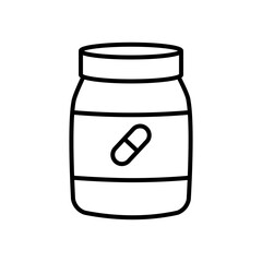 medication bottle icon, line style