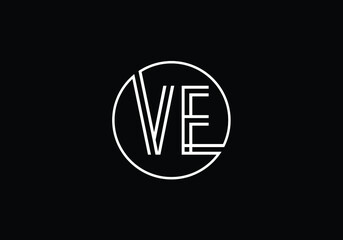 Initial Monogram Letter V E Logo Design Vector Template. V E Letter Logo Design