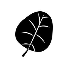 goat willow leaf icon, silhouette style