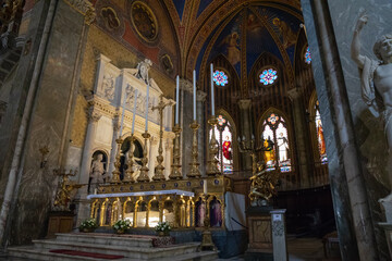 Panoramic view of interior of Santa Maria sopra Minerva