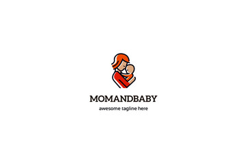 Mom and kids logo mascot